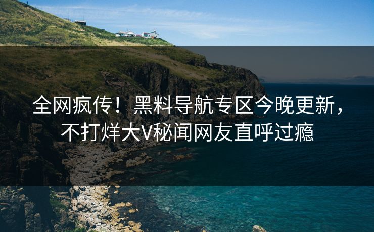 全网疯传!黑料导航专区今晚更新,不打烊大V秘闻网友直呼过瘾