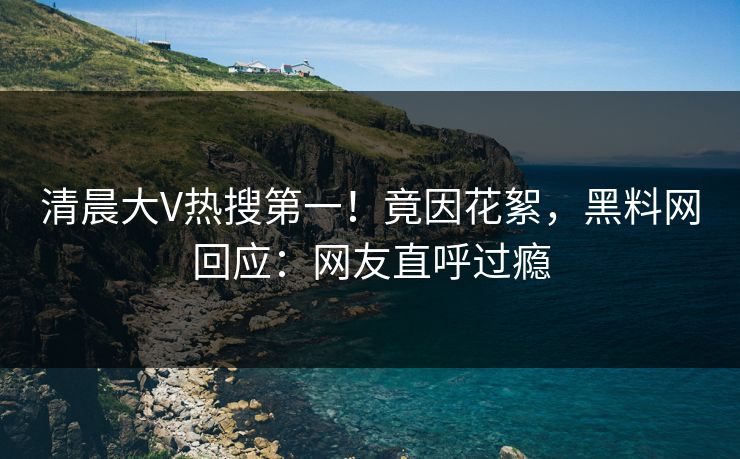 清晨大V热搜第一！竟因花絮，黑料网回应：网友直呼过瘾